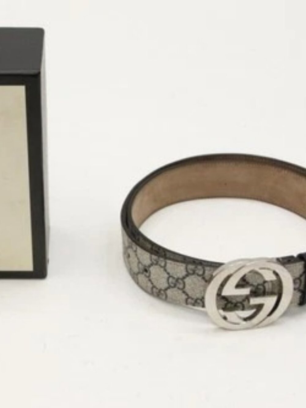 Gucci Interlocking G Belt GG Canvas Belt Size 100/40 KGDHN - Beige/Blue
